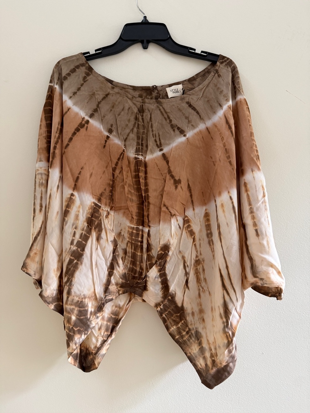 STYLEPARK1 Tie-Dye Tunic Top and Wide Leg Smocked Waist Pants One Size